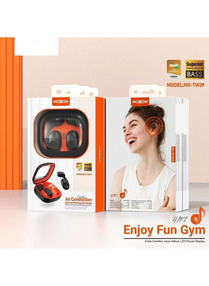 TWS Earbuds Bass Bluetooth 5.3 True Wireless Headphone with 350mAh Charging Case MX-TW39