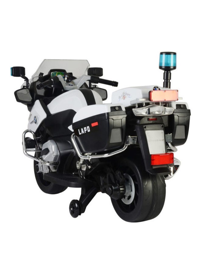 Police Powered Riding Motorbike White
