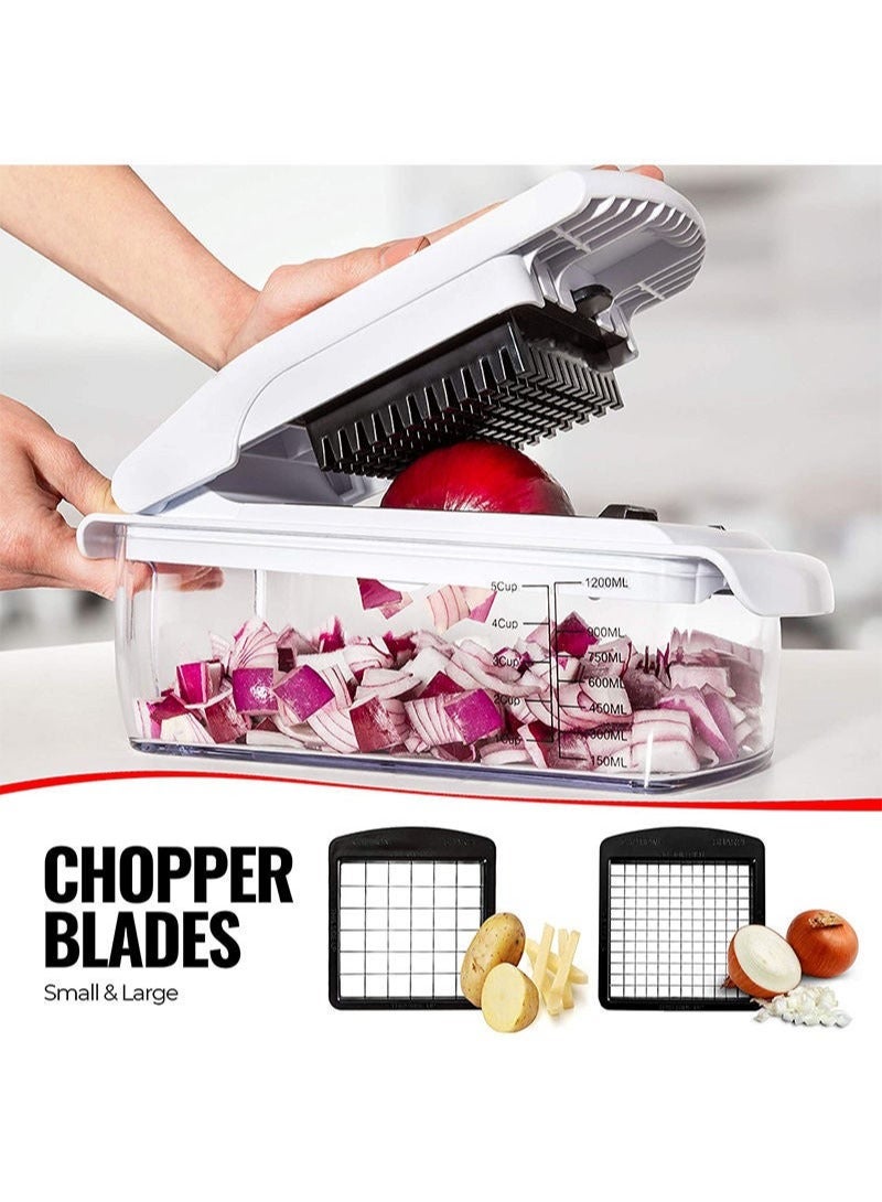 22 PCS Multifunctional Vegetable Chopper Cutter Veggie Chopper with Container Multifunctional Slicer And Dicer Tool