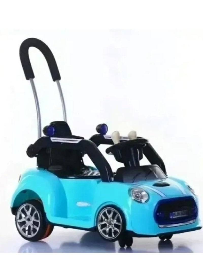 6V Push Ride-On Car with Parent Handle Blue