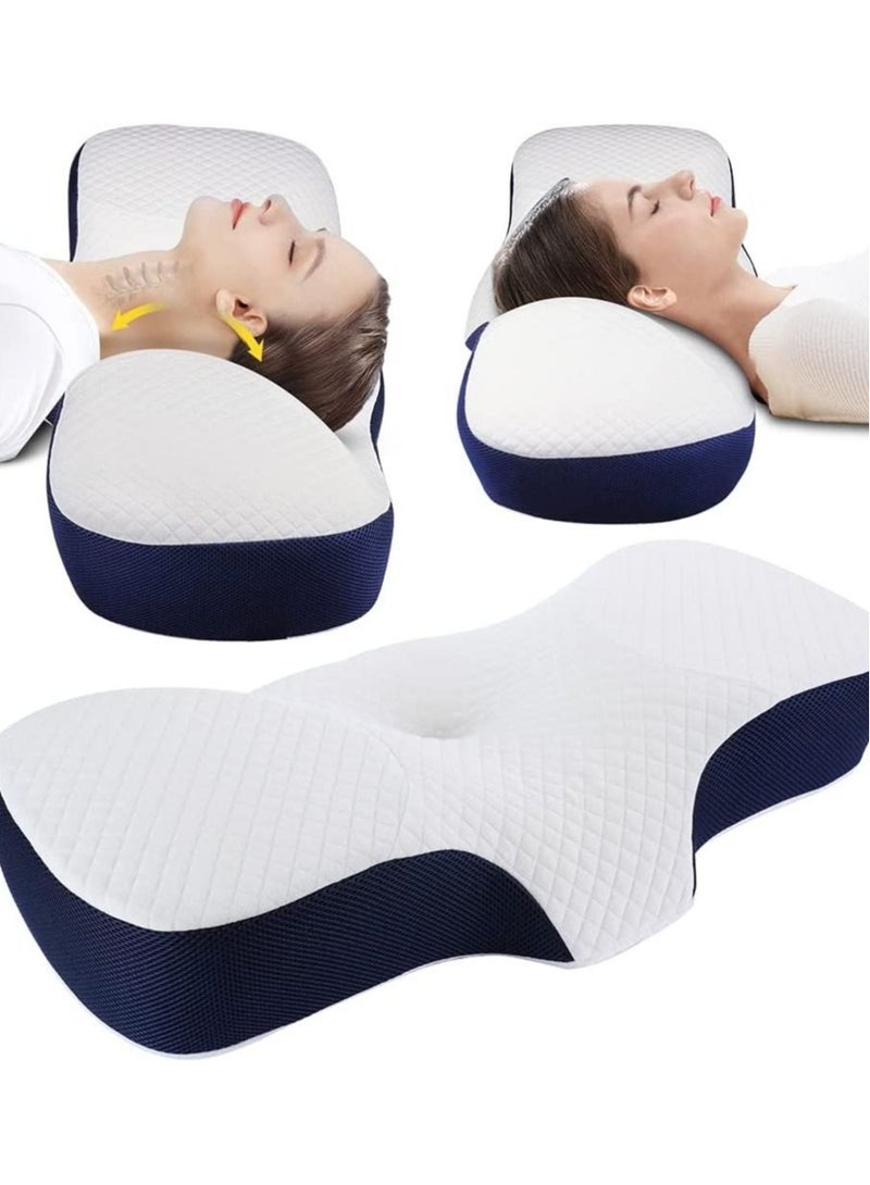 Advanced Memory Foam Pillow  Adjustable Ergonomic Cervical Pillow for Neck and Shoulder Support Pillow for Side Sleepers Polyester