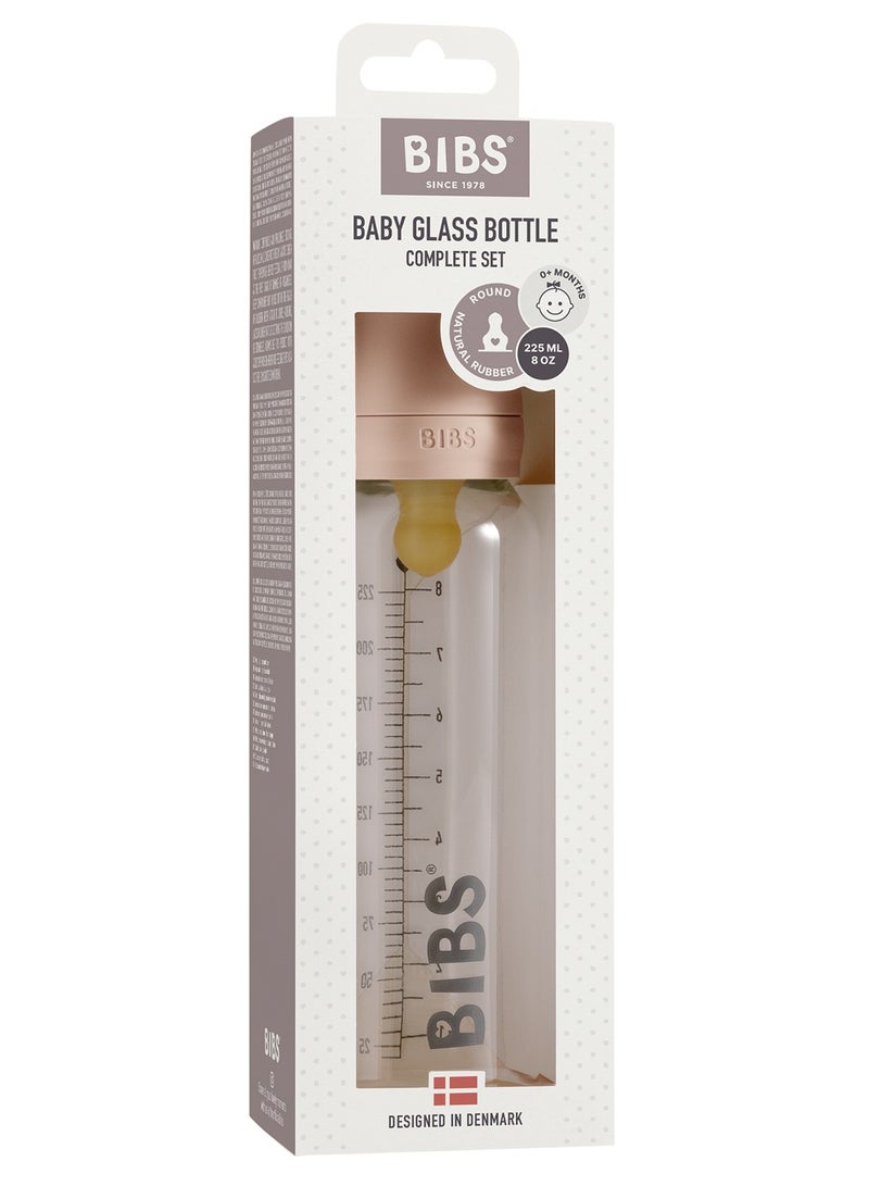 Baby Glass Feeding Bottle For 0M+, 225 Ml - Blush