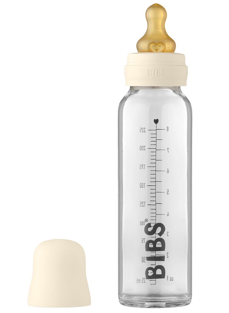 Baby Glass Feeding Bottle For 0M+, 225 Ml - Ivory
