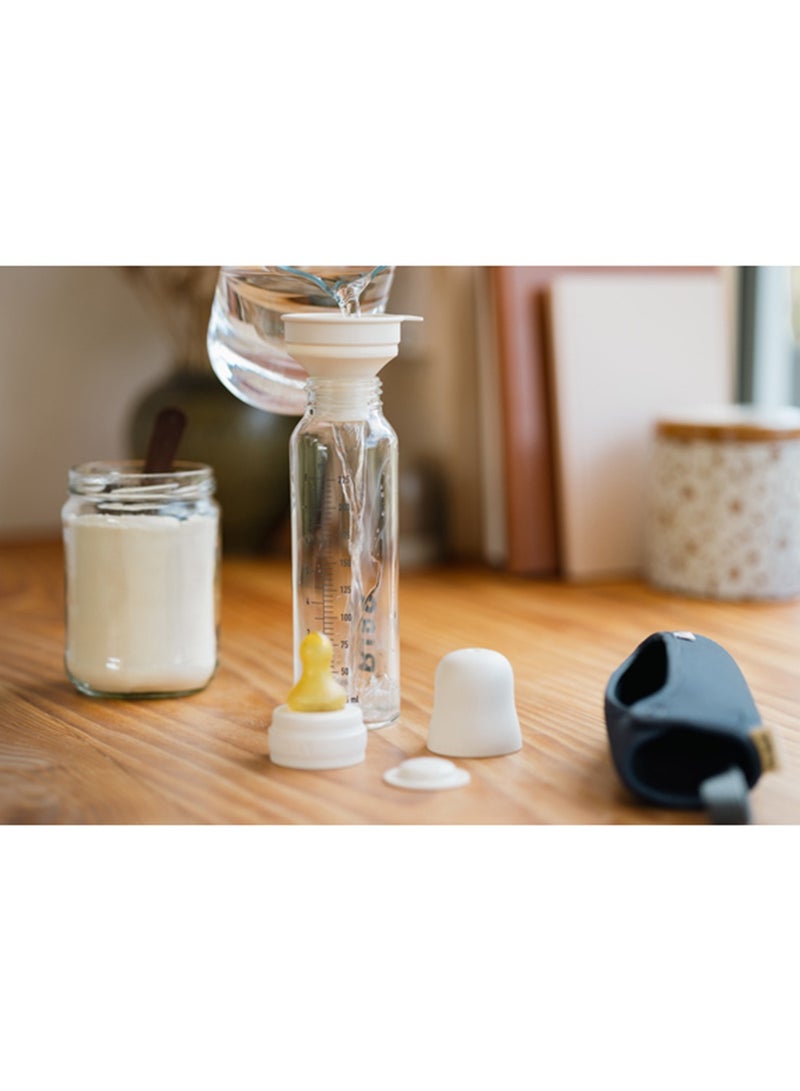 Baby Glass Feeding Bottle For 0M+, 225 ml - Sage