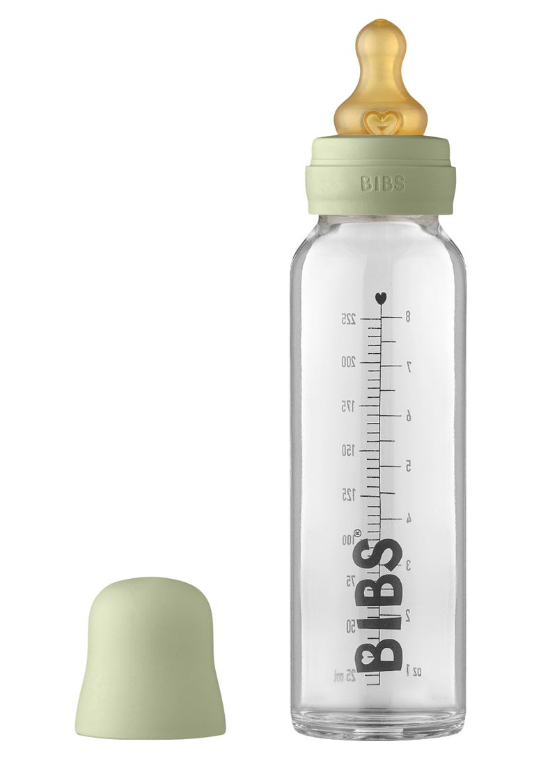 Baby Glass Feeding Bottle For 0M+, 225 ml - Sage