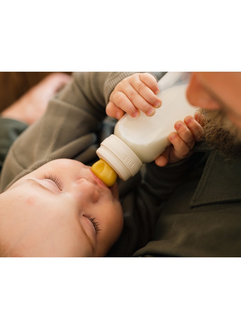 Baby Glass Feeding Bottle For 0M+, 225 ml - Sage