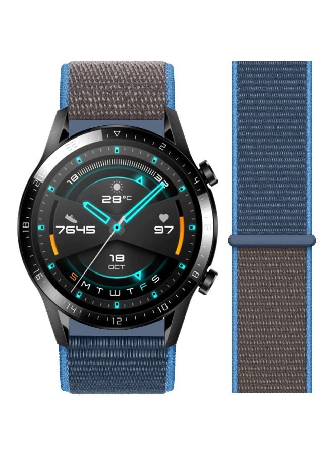 Replacement Band For Huawei Watch GT 2 - 46mm Grey/Surf Blue