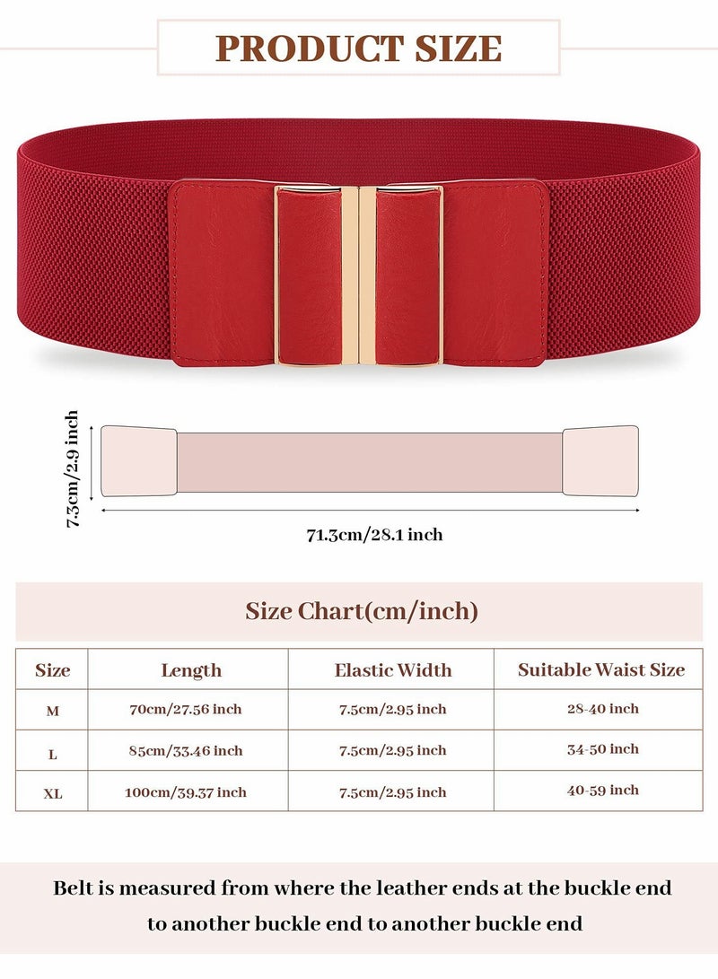 3 Pieces Women Wide Belt Elastic Cinch Waistband Stretch Dress Belt for Ladies