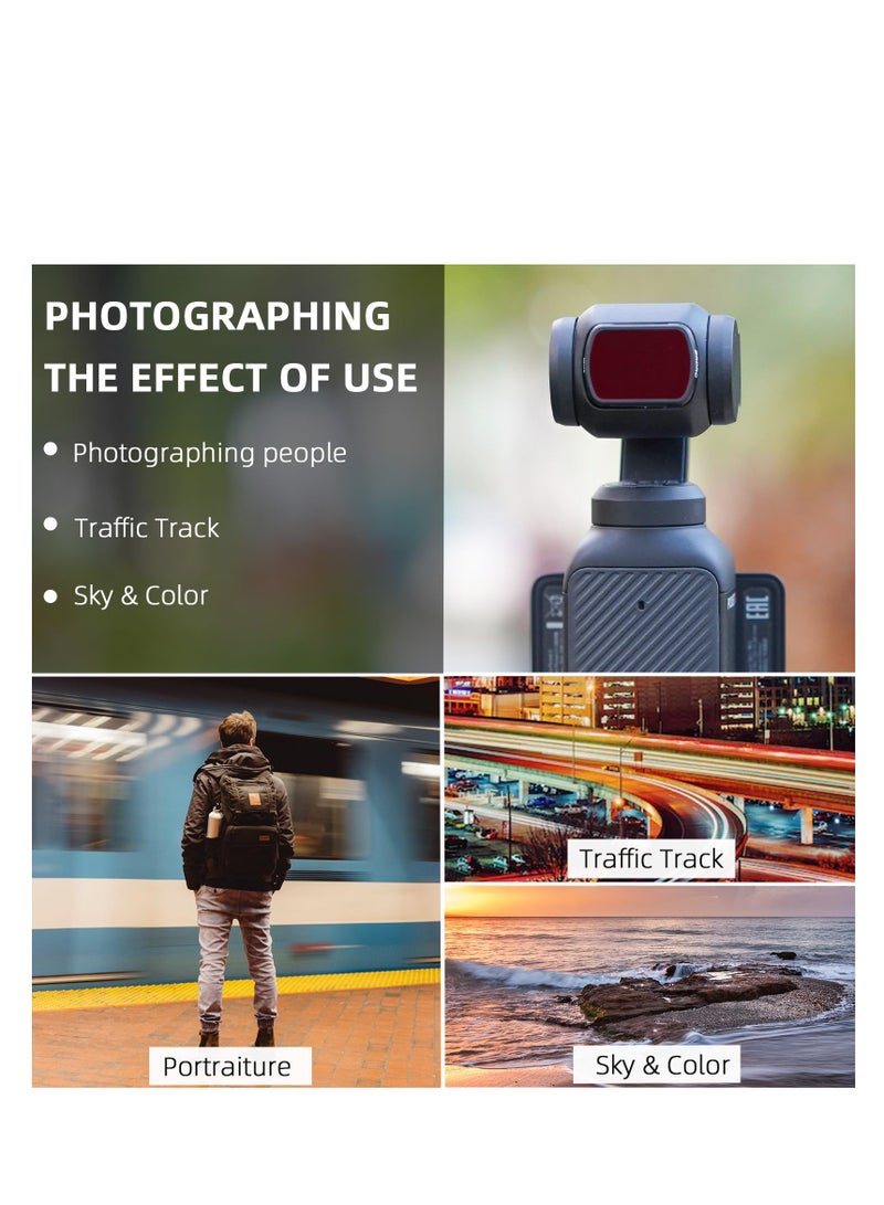 ND Filters Set Fit for DJI Osmo Pocket 3, CPL ND8 ND16 ND32 Lens Filter, Fit for DJI Osmo Pocket 3 Creator Combo Camera Accessories, Adjustable Polarization Effect, Improving the Clarity (4 Pack)