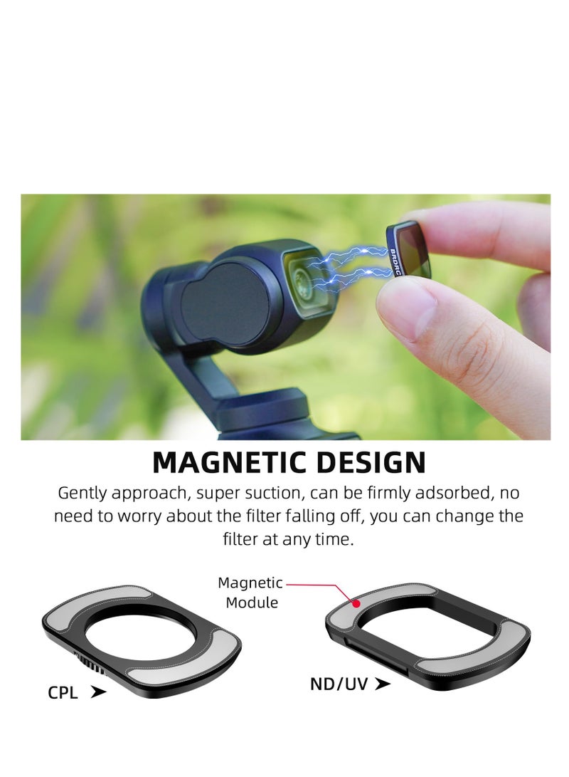 ND Filters Set Fit for DJI Osmo Pocket 3, CPL ND8 ND16 ND32 Lens Filter, Fit for DJI Osmo Pocket 3 Creator Combo Camera Accessories, Adjustable Polarization Effect, Improving the Clarity (4 Pack)