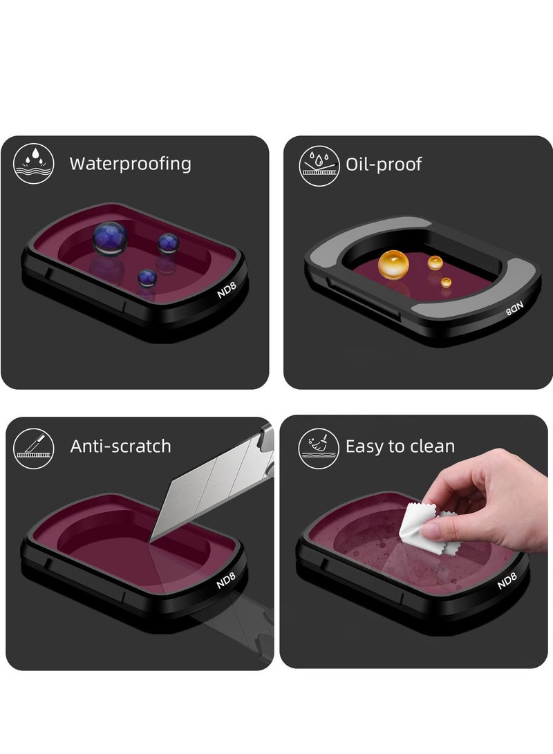 ND Filters Set Fit for DJI Osmo Pocket 3, CPL ND8 ND16 ND32 Lens Filter, Fit for DJI Osmo Pocket 3 Creator Combo Camera Accessories, Adjustable Polarization Effect, Improving the Clarity (4 Pack)