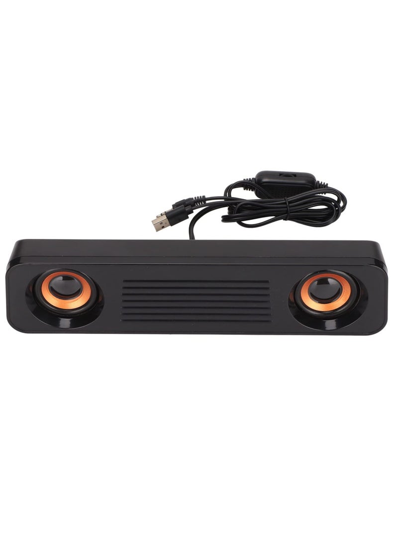 Wired Soundbar, TV Sound Bar with Subwoofer, USB HiFi 360 Degree Stereo Desktop Speaker, Home Theater Surround Sound System Speaker, for TV Gaming Projector
