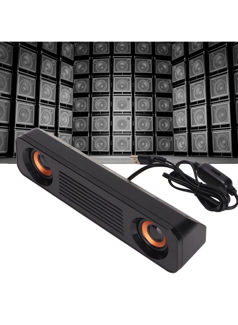Wired Soundbar, TV Sound Bar with Subwoofer, USB HiFi 360 Degree Stereo Desktop Speaker, Home Theater Surround Sound System Speaker, for TV Gaming Projector