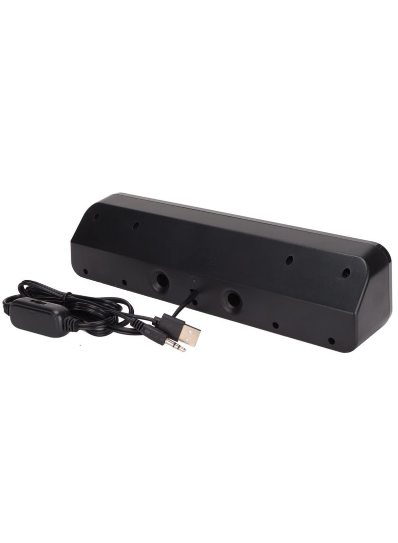 Wired Soundbar, TV Sound Bar with Subwoofer, USB HiFi 360 Degree Stereo Desktop Speaker, Home Theater Surround Sound System Speaker, for TV Gaming Projector