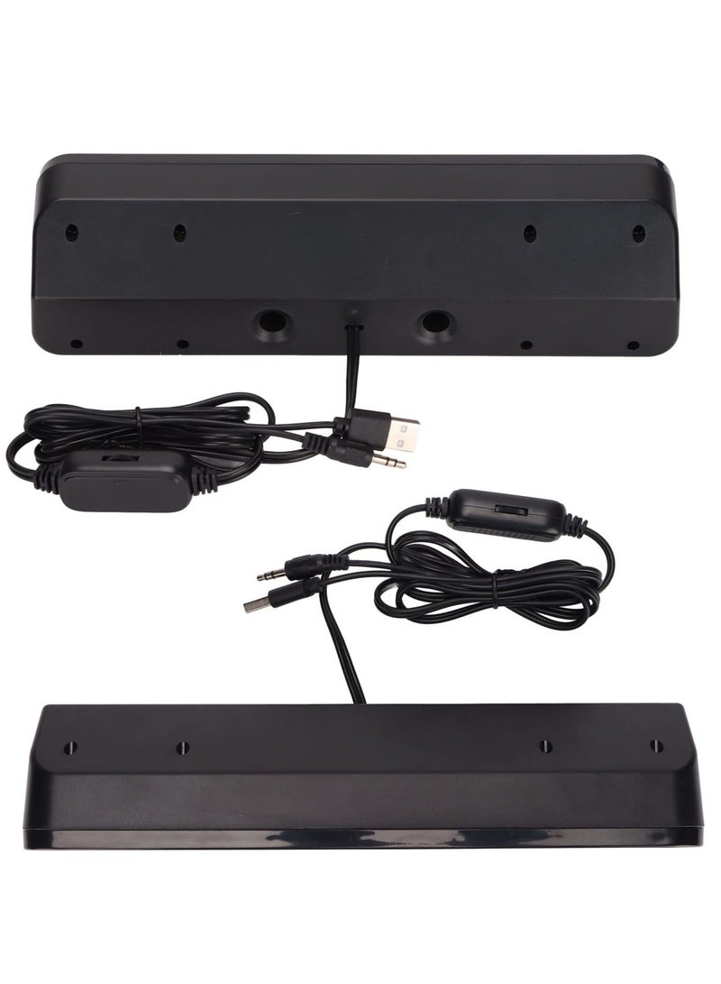 Wired Soundbar, TV Sound Bar with Subwoofer, USB HiFi 360 Degree Stereo Desktop Speaker, Home Theater Surround Sound System Speaker, for TV Gaming Projector