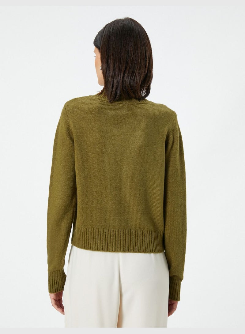 High Neck Acrylic Sweater Long Sleeve