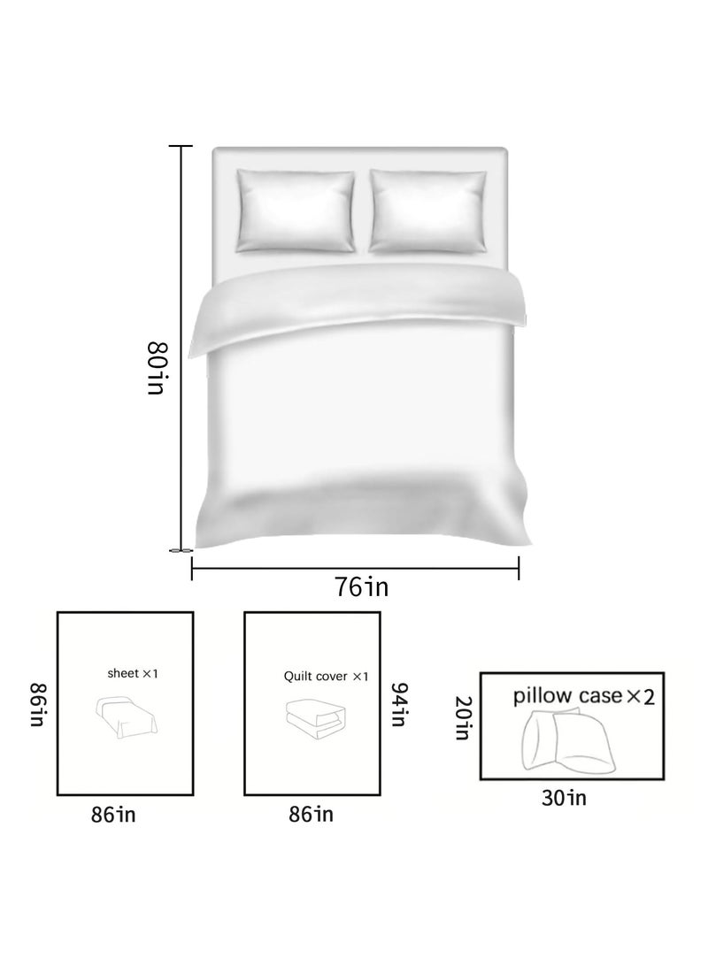 Travel-Ready 8 PCS Disposable Bed Sheets Set: Queen Size with 2 Bed Sheets, 2 Quilt Covers, and 4 Pillowcases - Perfect for Business Trips, Spa & Hotel Stays