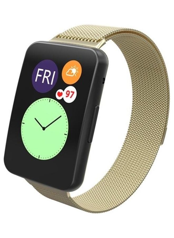 Milanese Replacement Strap Watchband For Huawei Watch Fit Champagne Gold