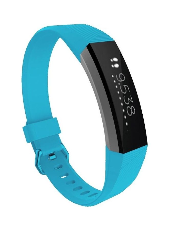 Solid Color Silicone Wrist Strap For Fitbit Alta / HR Sea Blue