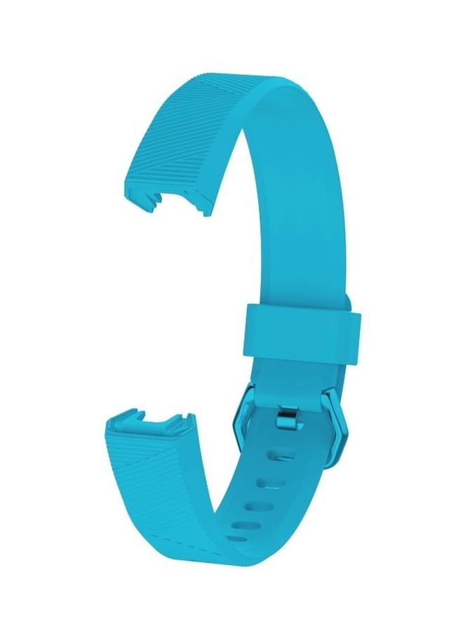 Solid Color Silicone Wrist Strap For Fitbit Alta / HR Sea Blue