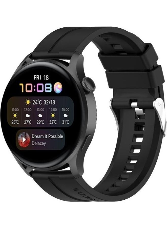 Silicone Replacement Strap Watchband For Huawei Watch 3 / 3 Pro Black