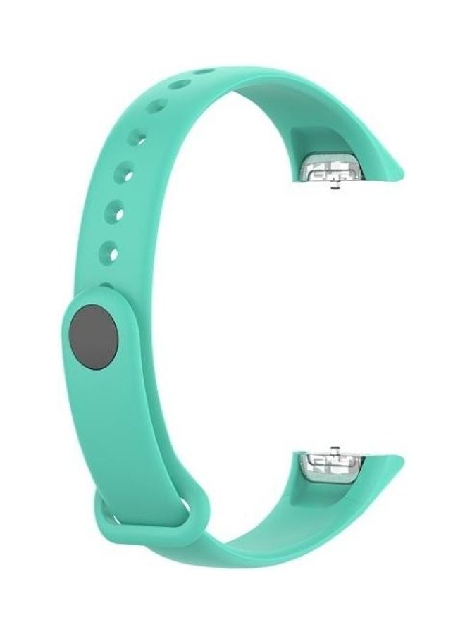 Silicone Glossy Nail Button Replacement Strap Watchband For Samsung Galaxy Fit SM-R370 Cyan