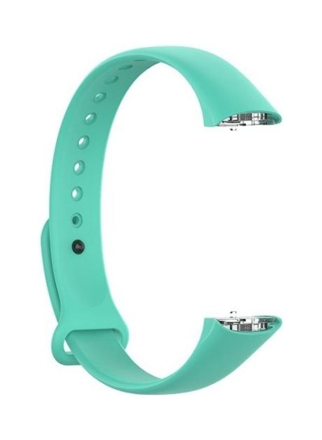 Silicone Glossy Nail Button Replacement Strap Watchband For Samsung Galaxy Fit SM-R370 Cyan