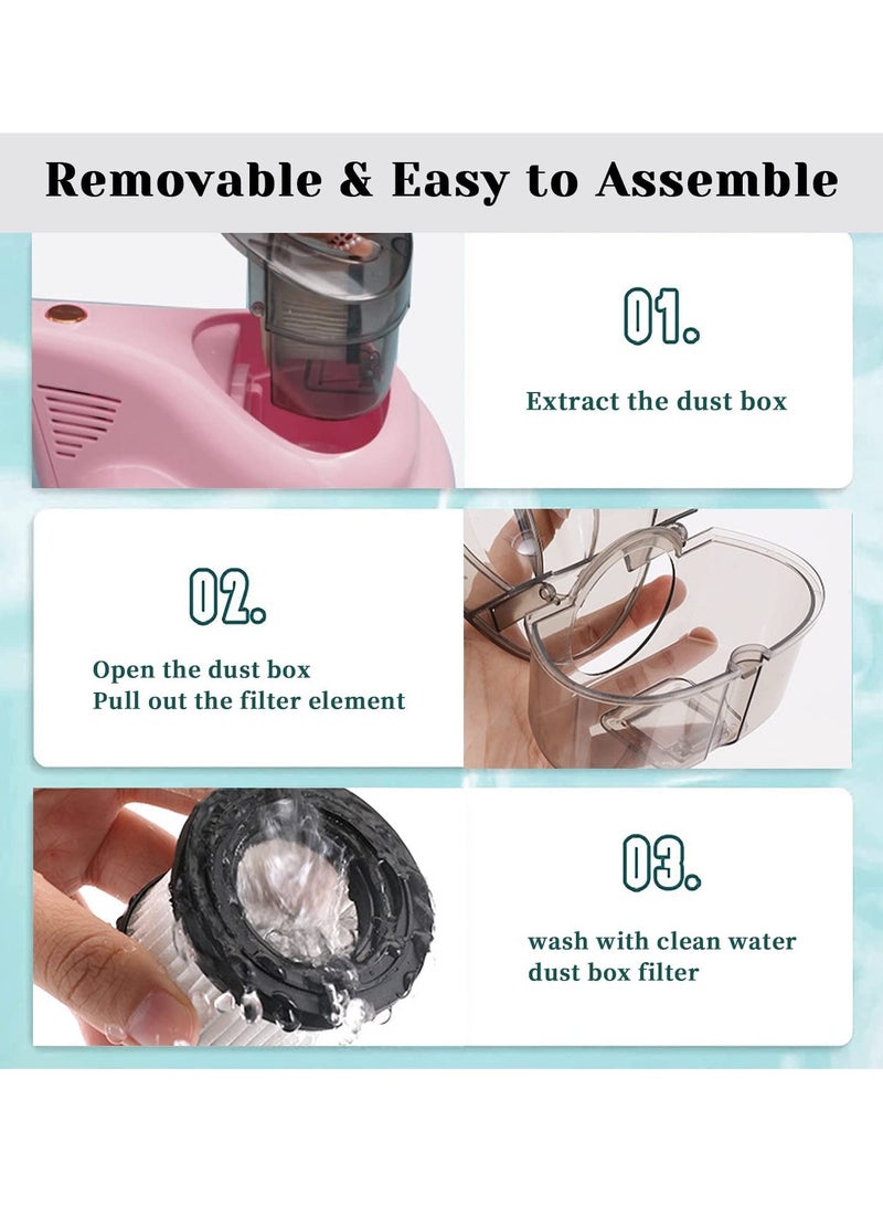 Bed Vacuum Cleaner with UV Disinfection Function, High Power Mite Removal Vacuum Cleaner, Portable Cordless UV Cleaning Equipment for Sheets, Carpets, Sofas, Pets, Hair (Pink)
