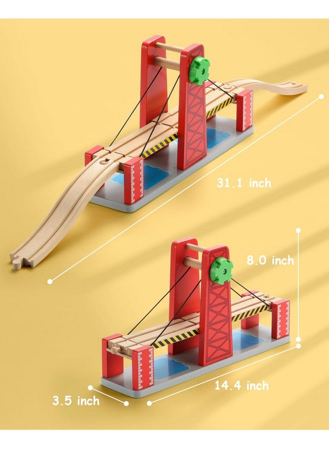 Wooden Train Set Accessories Lifting Bridge Set Compatible With Brio Thomas Melissa And Doug