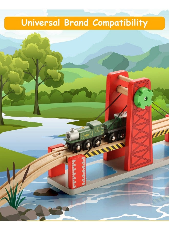 Wooden Train Set Accessories Lifting Bridge Set Compatible With Brio Thomas Melissa And Doug