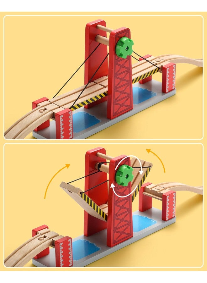 Wooden Train Set Accessories Lifting Bridge Set Compatible With Brio Thomas Melissa And Doug