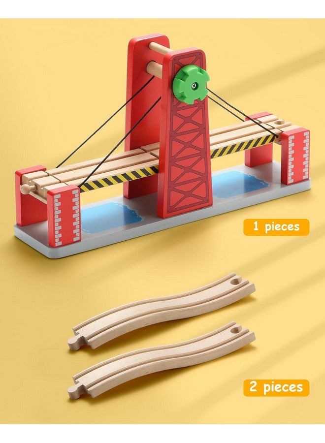 Wooden Train Set Accessories Lifting Bridge Set Compatible With Brio Thomas Melissa And Doug