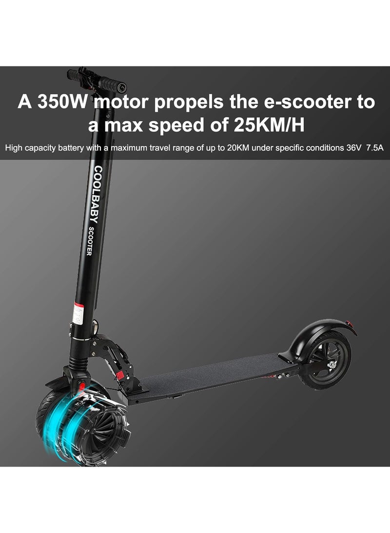 Electric Scooter 2 Wheel Scooter Digital Speedometer Easy Fold Carry Design Lightweight 8.5 Inch Tire Bluetooth With Mobiephone App 25Km/H|Max Load 120Kg|36V|105 * 115 * 40Cm|7.5Ah