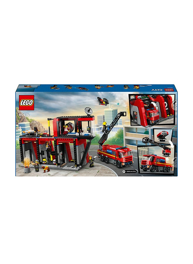 LEGO City Fire Station with Fire Engine 60414 (843) Pieces