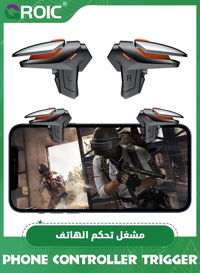Black PUBG Game Controller Trigger, 1 Pair New Version Smart Phone Game Controller Gamepad Large Thickness, Sensitive Aim & Shoot PUBG Triggers for iOS/Android