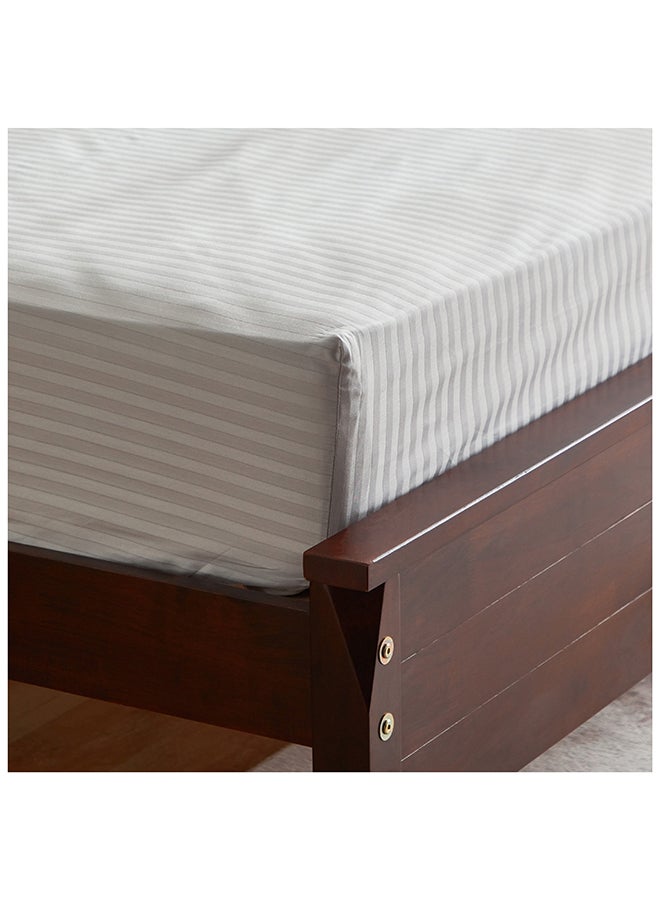 Hamilton Queen Satin Stripe Fitted Sheet 150x200 cm Beige