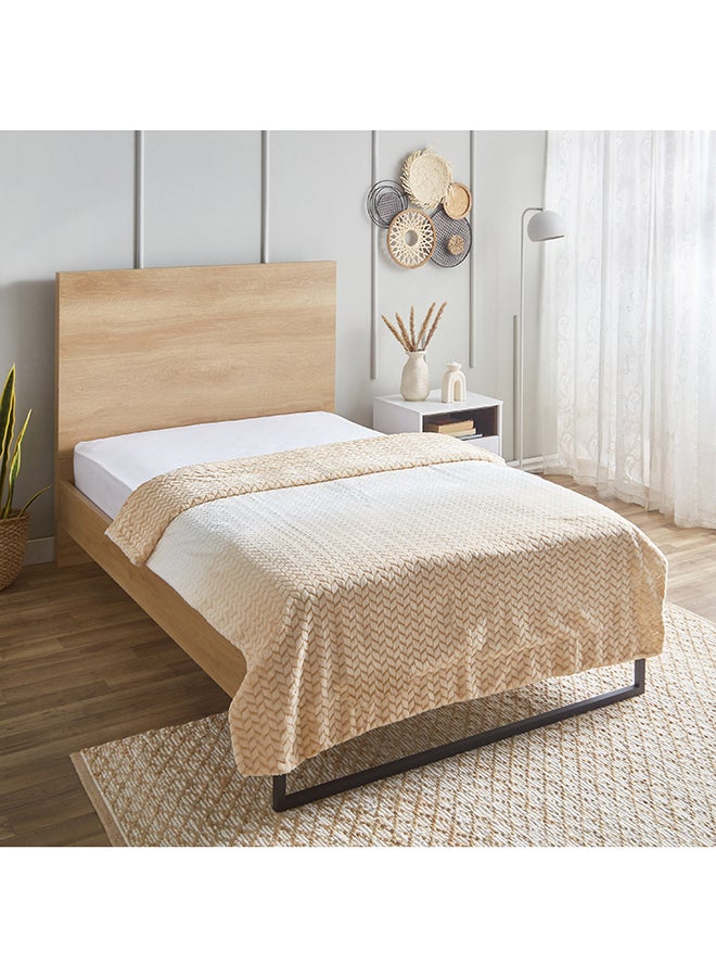 Solace Double Layer Queen Polyester Blanket 220 x 200 cm -Beige