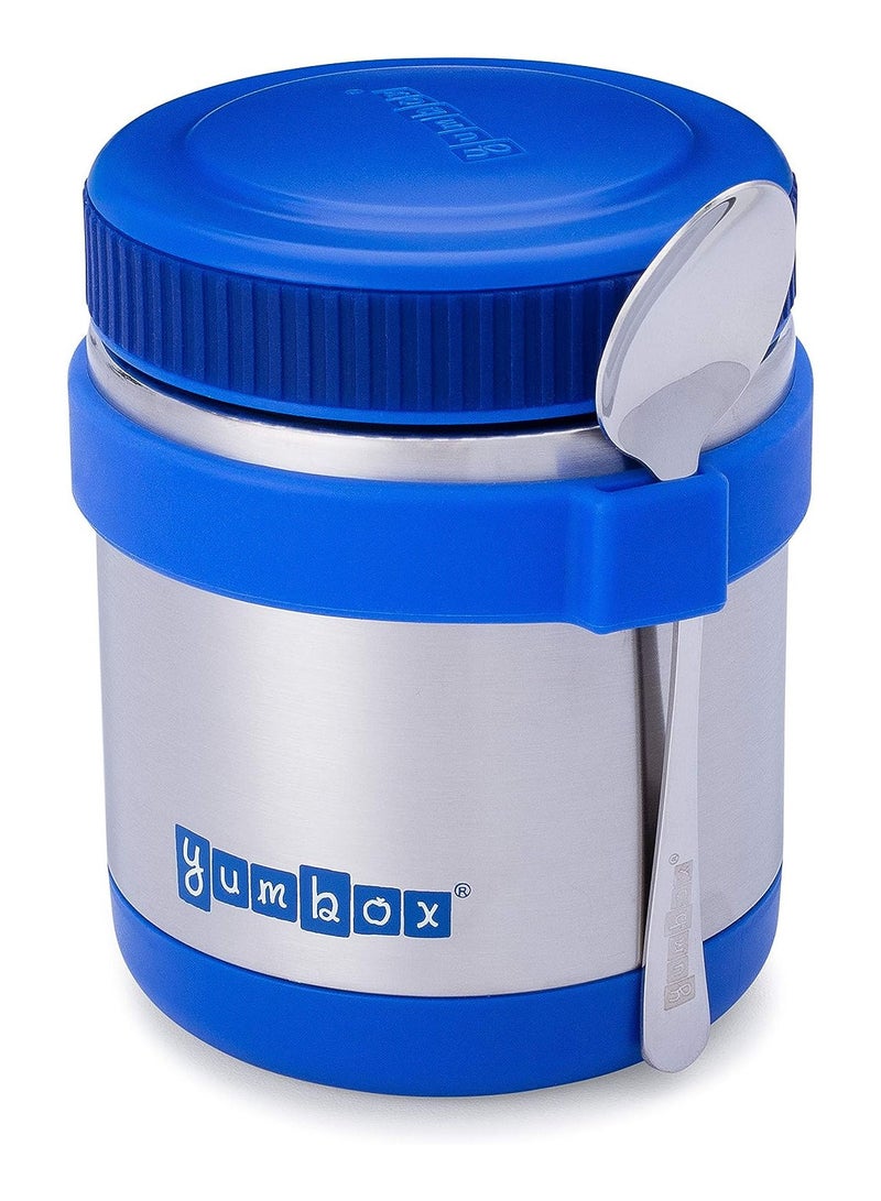 Yumbox Zuppa - Wide Mouth Thermal Food Jar 14 oz. (1.75 cups) with a removable utensil band - Triple Insulated Stainless Steel - Stays Hot 6 Hours or Cold for 12 Hours - Leak Proof (Neptune Blue)