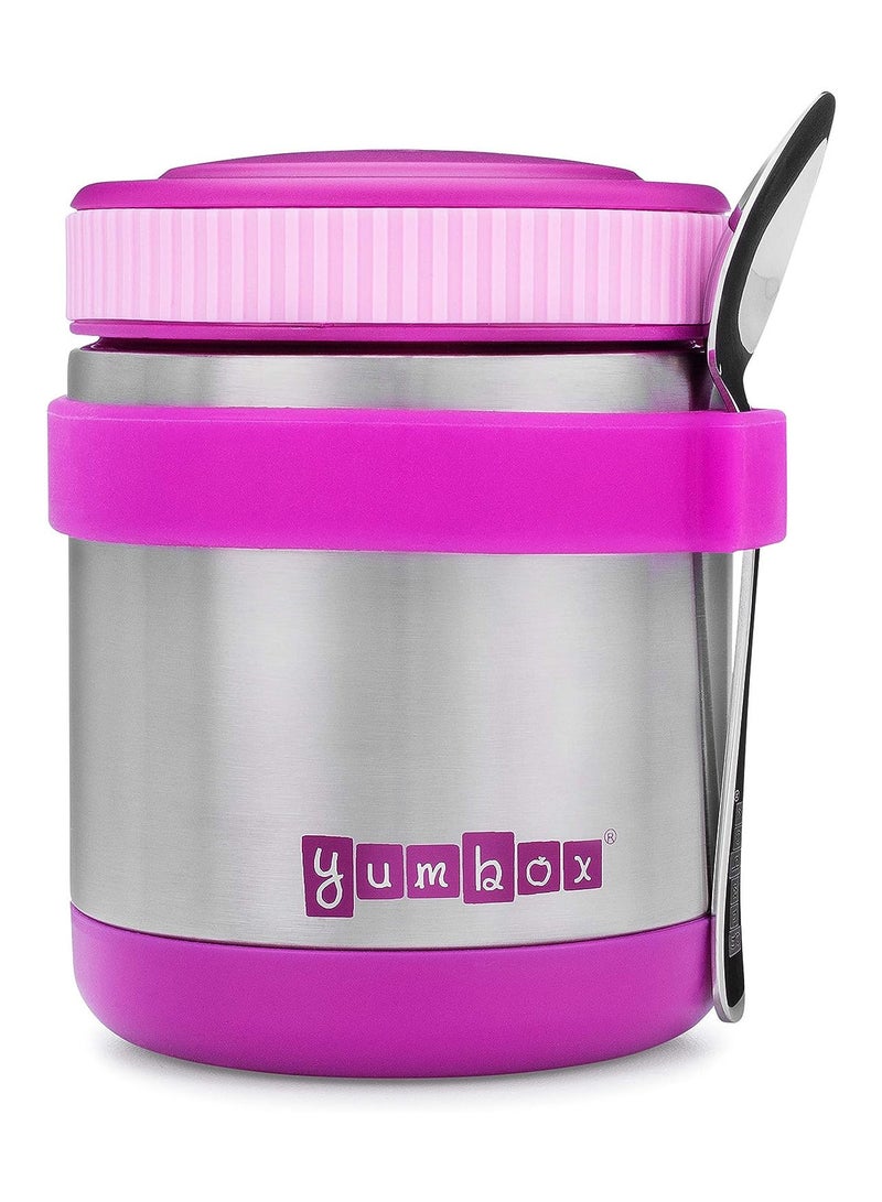 Yumbox Zuppa-Wide Mouth Thermal Food Jar 14 oz(1.75 cups)with a removable utensil band-Triple Insulated Stainless Steel-Stays Hot 6 Hours or Cold for 12 Hours-Leak Proof (Bijoux Purple)