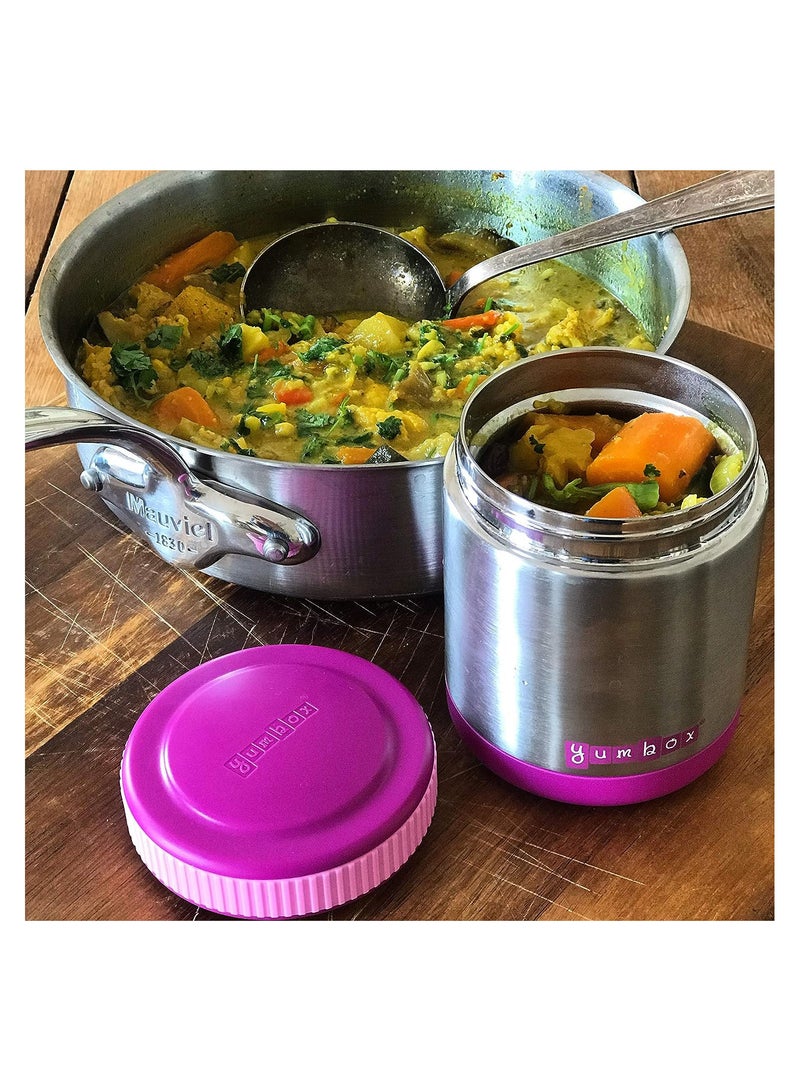 Yumbox Zuppa-Wide Mouth Thermal Food Jar 14 oz(1.75 cups)with a removable utensil band-Triple Insulated Stainless Steel-Stays Hot 6 Hours or Cold for 12 Hours-Leak Proof (Bijoux Purple)