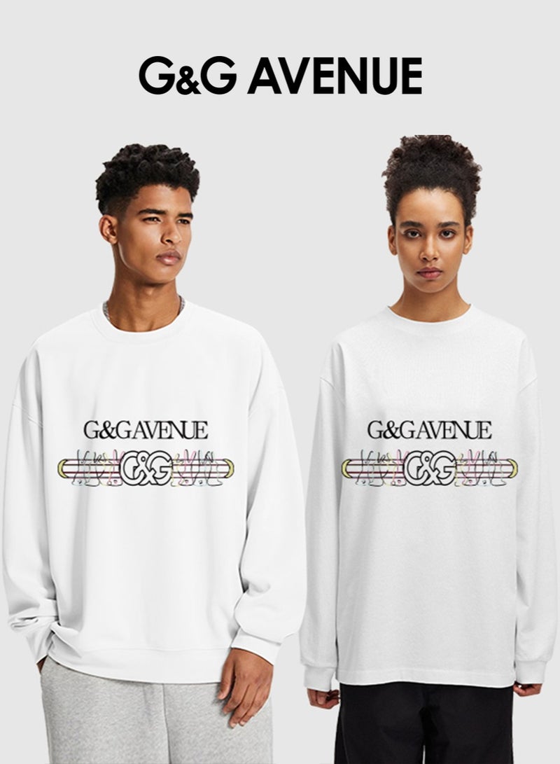High quality round neck loose fitting sun protection clothing, long sleeved sun protection swimming and fishing clothing, hip-hop new trend exercise, fitness, sports pure cotton long sleeved white