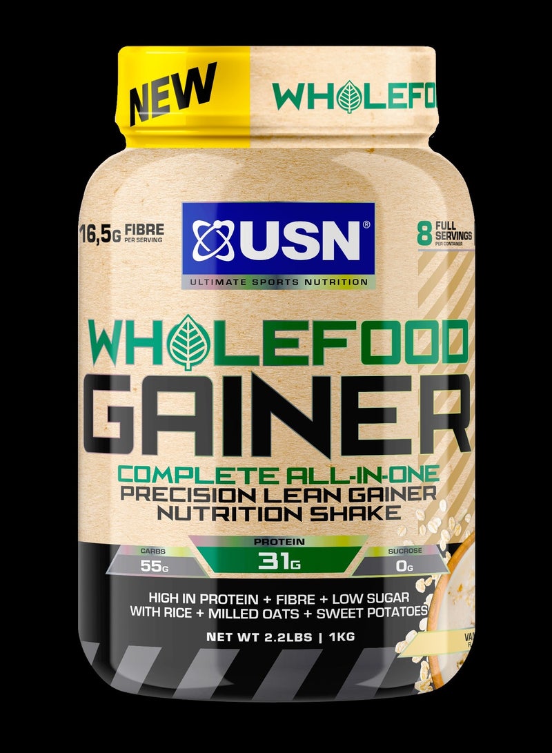 Wholefood Gainer Complete All In One Precision Lean Gainer Nutrition Shake 1kg Vanilla