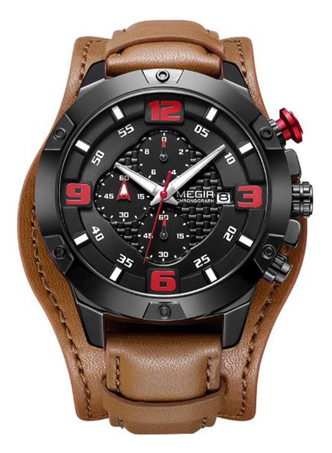 men Leather Chronograph Watch 2099