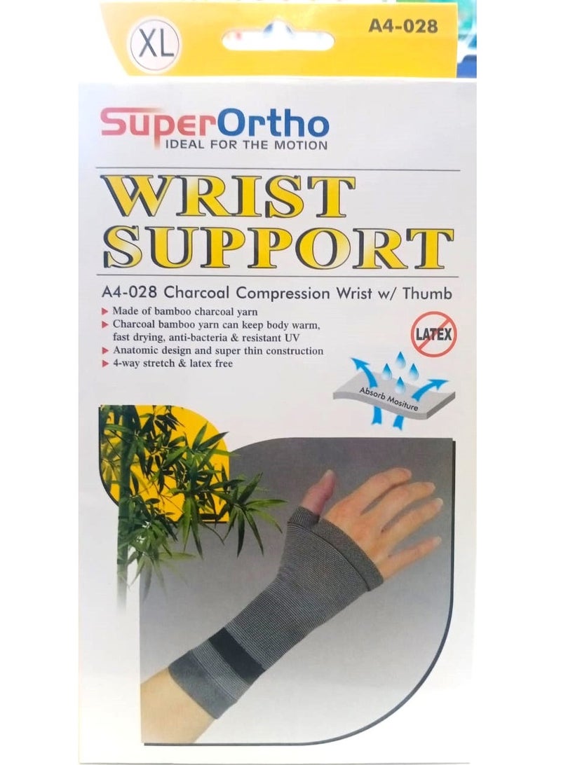 Charcoal Compression Wrist w/ Thumb Support A4-028 (XL)