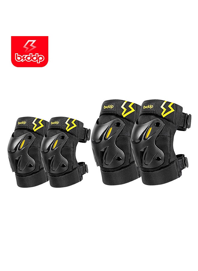 Motorcycle Knee Pads 4 Piece Set Elbow Knee Protection Reflective Eyes Comfortable Breathable