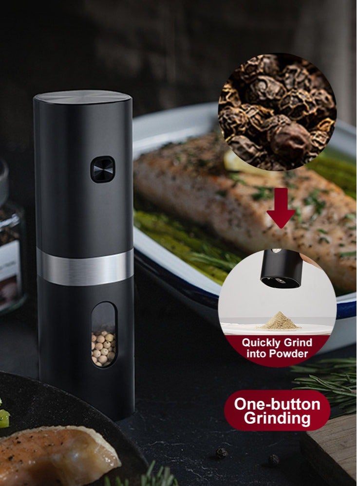 Electric Salt and Pepper Grinder Automatic Pepper Mill with Adjustable Coarseness Salt Pepper Shaker Battery Powered
