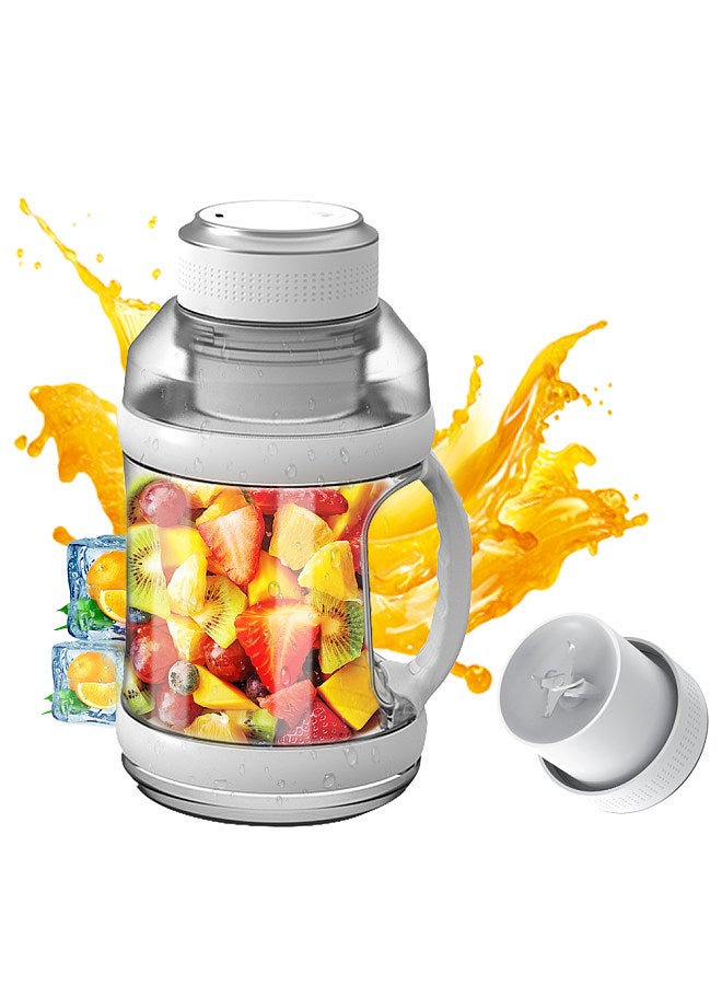 Sport Portable Blender 68oz USB Rechargeable Travel Juice Blender for Shakes and Smoothies 18000RPM BPA-Free Personal-Size Cordless Big Belly Bottle with 6 Blades for Kitchen Home Gym