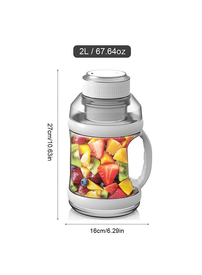 Sport Portable Blender 68oz USB Rechargeable Travel Juice Blender for Shakes and Smoothies 18000RPM BPA-Free Personal-Size Cordless Big Belly Bottle with 6 Blades for Kitchen Home Gym