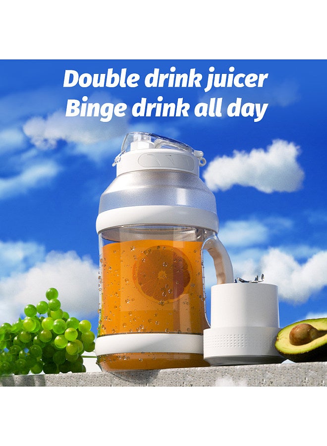 Sport Portable Blender 68oz USB Rechargeable Travel Juice Blender for Shakes and Smoothies 18000RPM BPA-Free Personal-Size Cordless Big Belly Bottle with 6 Blades for Kitchen Home Gym