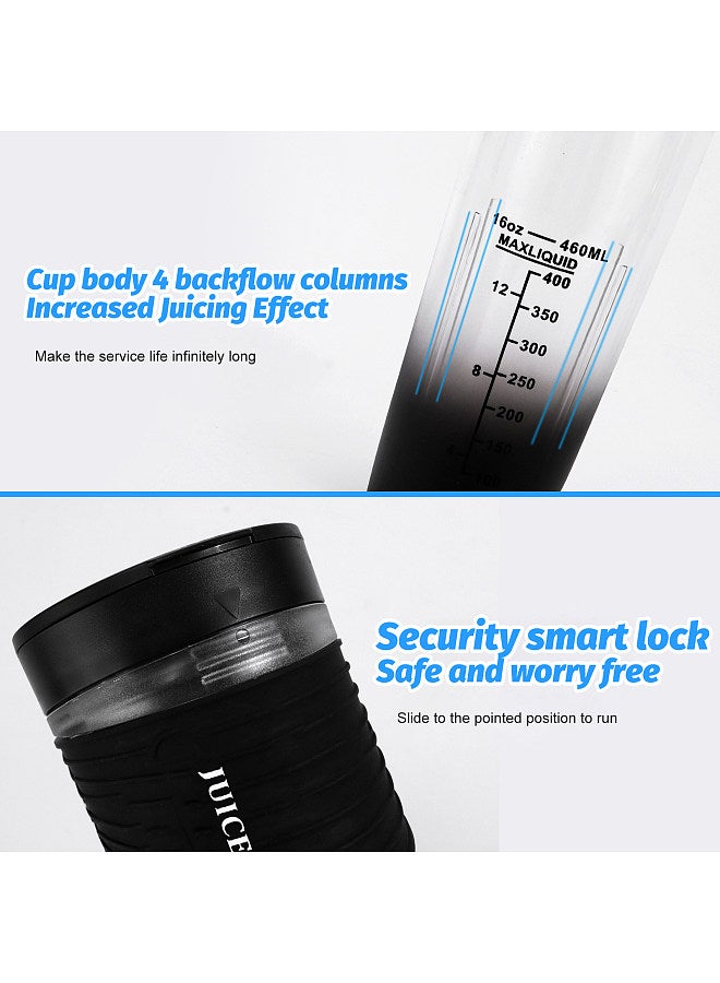 Portable Blender for Shakes and Smoothies 4000mAh Type-C Rechargeable 460ml Personal Blender with 6 Sharp Blades Powerful 22000r/m Juicer Cup for Traveling Gym Office